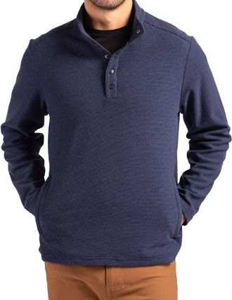 Cutter & Buck Hunts Point Eco Snap Pullover Sweatshirt In Navy Blue