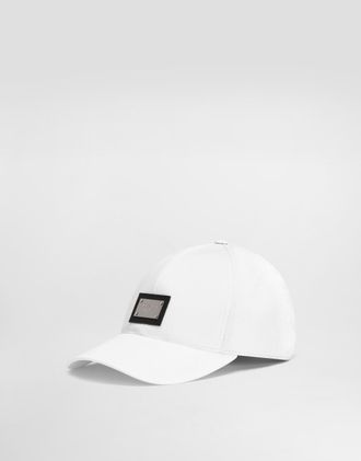 Dolce & Gabbana Cotton Baseball Cap With Branded Tag - Man Hats And Gloves White 57
