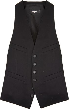 Dsquared2 Vesten - Dames - Bodywarmers - Zwart - L - Wol - Jassen