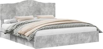 vidaXL Storage Bed Concrete Grey 180 x 200 cm Engineered Wood vidaXL