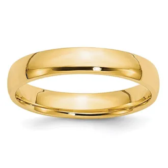 Diamond2Deal 14k Yellow Gold 4mm Lightweight Comfort Fit Wedding Band Ring