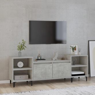 vidaXL Vidaxl - Mueble Para Tv Madera Contrachapada Gris Hormig&oacute;n 160x35x55 Cm