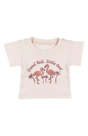 LOvedbaby Boxy Organic Cotton Graphic T-Shirt in Flamingo at Nordstrom, Size 18-24M