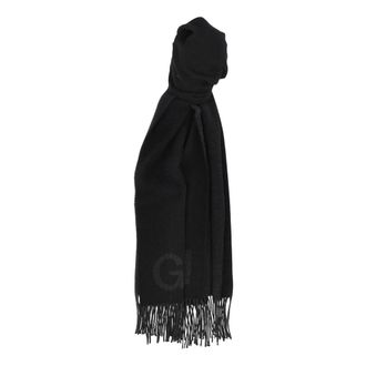 Ganni Bufanda de lana con flecos - Accessories - Mujer - Negro - ONE SIZE