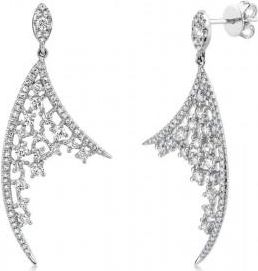 Allurez Diamond Drop Chandelier Earrings 14k White Gold (1.17ct)