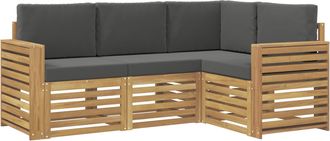 vidaXL Conjunto De Sof&aacute;s De Exterior 4 Uds. Blanco Y Antracita Vidaxl