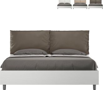 Itamoby Contenedor Cama Matrimonio 160x190cm Cojines Madera Egos Antea Color: Marr&oacute;n - Versi&oacute;n: Con Caja De Almacenaje