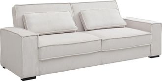 Vente-Unique Sof&aacute; cama de 3 plazas en terciopelo beige FINORO