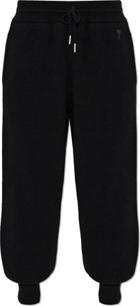 Ami Pantaloni della tuta con logo applicato - - Trousers - Donna - Nero - S