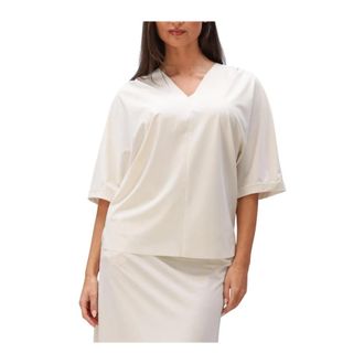 JapanTKY Japan Tky, Dames, Blouses & Shirts, Beige, Maat: M Linnen