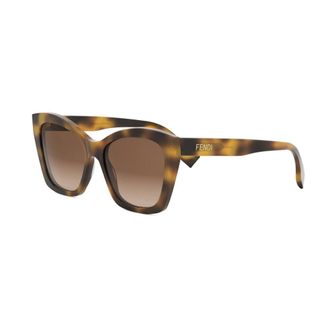 Fendi Accessoires, unisex, Bruin, ONE Size, Lettering Zonnebril