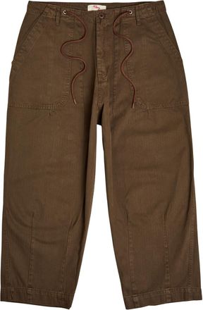 Cherry Los Angeles Herringbone Cotton Parachute Trousers - Brown - 28 (W28 / XS)