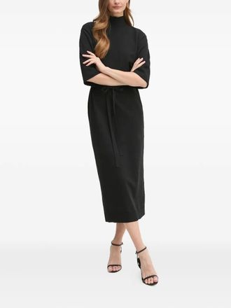Joop Klea mock-neck midi dress - women - Modal/Nylon/Polyester/Cotton - 40 - Black