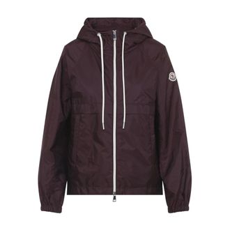 Moncler Light Jackets, female, Red, Size: L Coquelicot Hooded Jacket