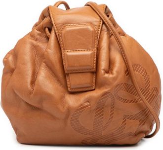 Loewe Pre-owned Mini Bags, female, Brown, Size: ONE SIZE Pre-owned Leather Drawstring Pouch
