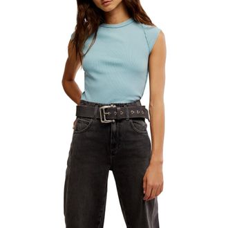 Free People Ever Had Cap Sleeve Cotton T-Shirt in Tourmaline at Nordstrom Rack, Size X-Small