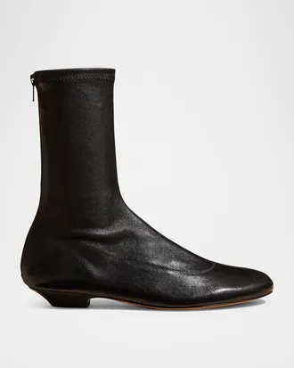 Khaite Apollo Leather Zip Ankle Boots