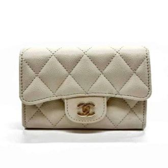 Chanel Pre-owned Wallets, female, White, Size: ONE SIZE Pre-owned Leather Wallet