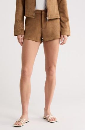 Vigoss Faux Suede Micro Shorts in Camel at Nordstrom Rack, Size 25