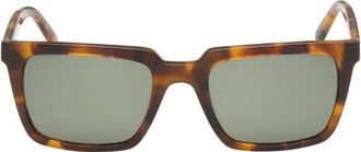 Abercrombie & Fitch 52mm Rectangular Sunglasses in Dark Havana /Green Lens at Nordstrom