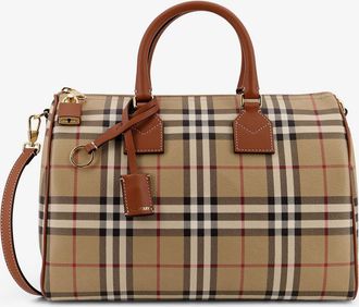 Burberry Coated canvas handbag with check pattern - BURBERRY - gender_Woman