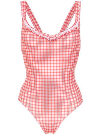 Amir Slama plaid swimsuit - Rosso