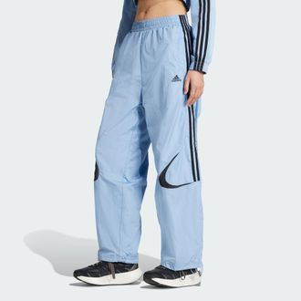 adidas Originals ADIDAS Originals Womens Teamgeist Adicolor Oversized Track Pants - Blue - Size X-Large