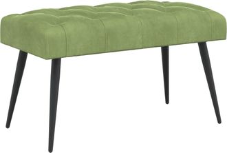 vidaXL Banco Con Tapicer&iacute;a Con Botones Verde Claro 80 X 40 X 46 Cm Vidaxl