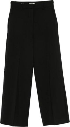 Max Mara Visivo Wijde Broek - Dames - Wijde Broeken - Zwart - XS - Wol - Broeken