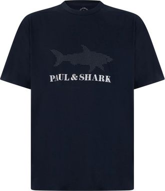 Paul & Shark T-shirt met print - Heren - T-shirts - Blauw - 2XL - Katoen - Tops