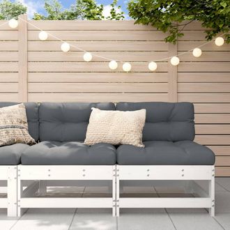 vidaXL Sof&aacute;s Centrales De Jard&iacute;n 2 Uds Madera Maciza De Pino Blanco Vidaxl