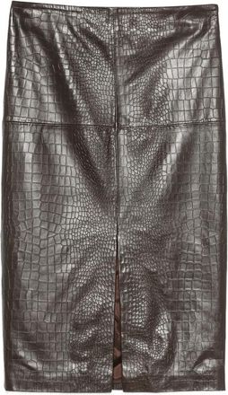 Federica Tosi Crocodile-effect Leather Midi Skirt