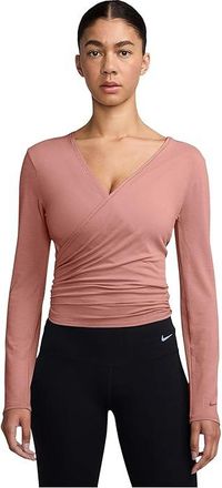 Nike One Relaxed Dri-FIT Top Womens Workout Rust Pink/Canyon Rust : XL (US 16-18), Cotton/Elastane/Polyester