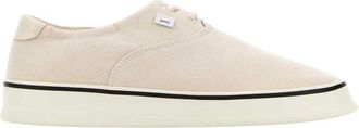 Ami Washed Canvas Tennis Sneakers - Heren - Sneakers - Beige - 42 EU - Katoen - Schoenen