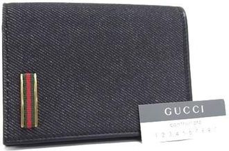 Gucci Black Canvas Leather Wallet (Bi-Fold) (Pre-Owned)