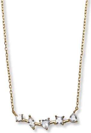 Argento Vivo Mixed Cubic Zirconia Frontal Bar Pendant Necklace in Gold at Nordstrom