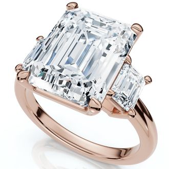 Pompeii3 Certified 6 3/4Ct Rachel Emerald Cut Diamond Engagement Ring 14k Gold