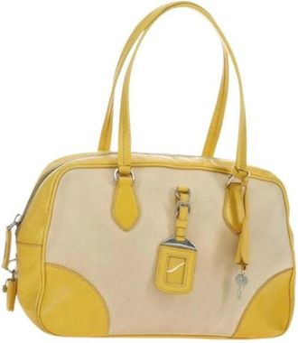 Prada Pre-owned Vintage Hand Bag - Dames - Vintage Schoudertas - Beige - ONE Size - Vintage