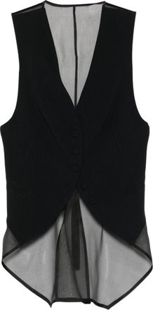 Emporio Armani Womens V-Neck Sleeveless Rear Strap Detail Pointed Hem