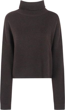 Lisa Yang Zerlina Sweater - Dames - Coltruien - Bruin - XS - Kasjmier - Truien & Vesten