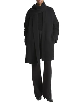 Vince Draped Wool-Blend Car Coat