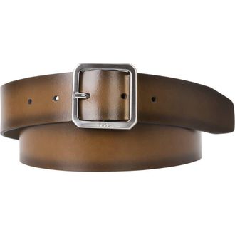 BOSS Carym Leather Belt in Medium Brown at Nordstrom, Size 32