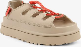 UGG Womens Sandals Goldenglow Leather Beige Leather-Rubber Leather/rubber