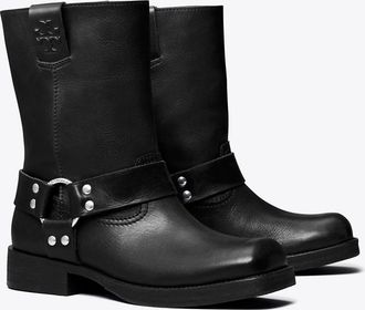 Tory Burch Womens Double T Moto Boot, size 8.5