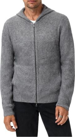 John Varvatos Catherine Cashmere Zip Hoodie in Charcoal at Nordstrom, Size Medium