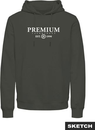 Jack & Jones Kapuzensweatshirt JACK & JONES JPRBLACHARLES SWEAT HOOD FST, Herren, Gr. XS, peat, angeraute Sweatware, Obermaterial: 100% Polyester, bedruckt, regula