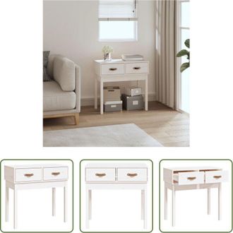 vidaXL Tavolo da ingresso - Tavolo Consolle Bianco 76,5x40x75 cm in Legno Massello di Pino