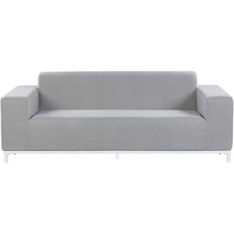 Beliani Beliani - Divano da giardino in tessuto grigio e gambe in alluminio bianco Rovigo