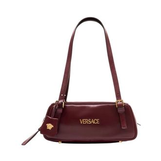 Versace Shoulder Bags, female, Red, Size: ONE SIZE Tag Bowling Shoulder Bag