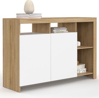 IDMarket Credenza Malo 110 Cm, Legno E Ante Bianche